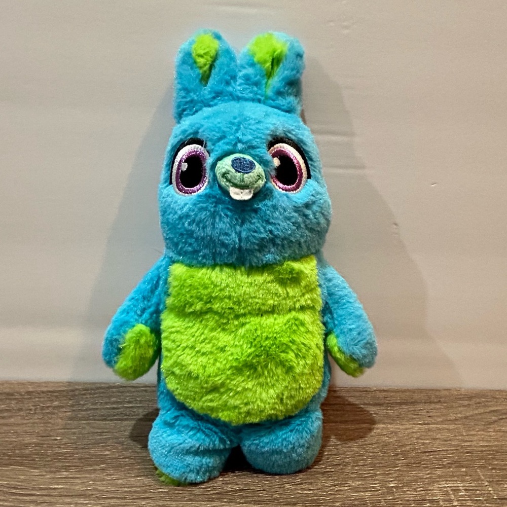 Disney Pixar Bunny Toy Story 4 Plush Turquoise Blue / Lime Green 10”